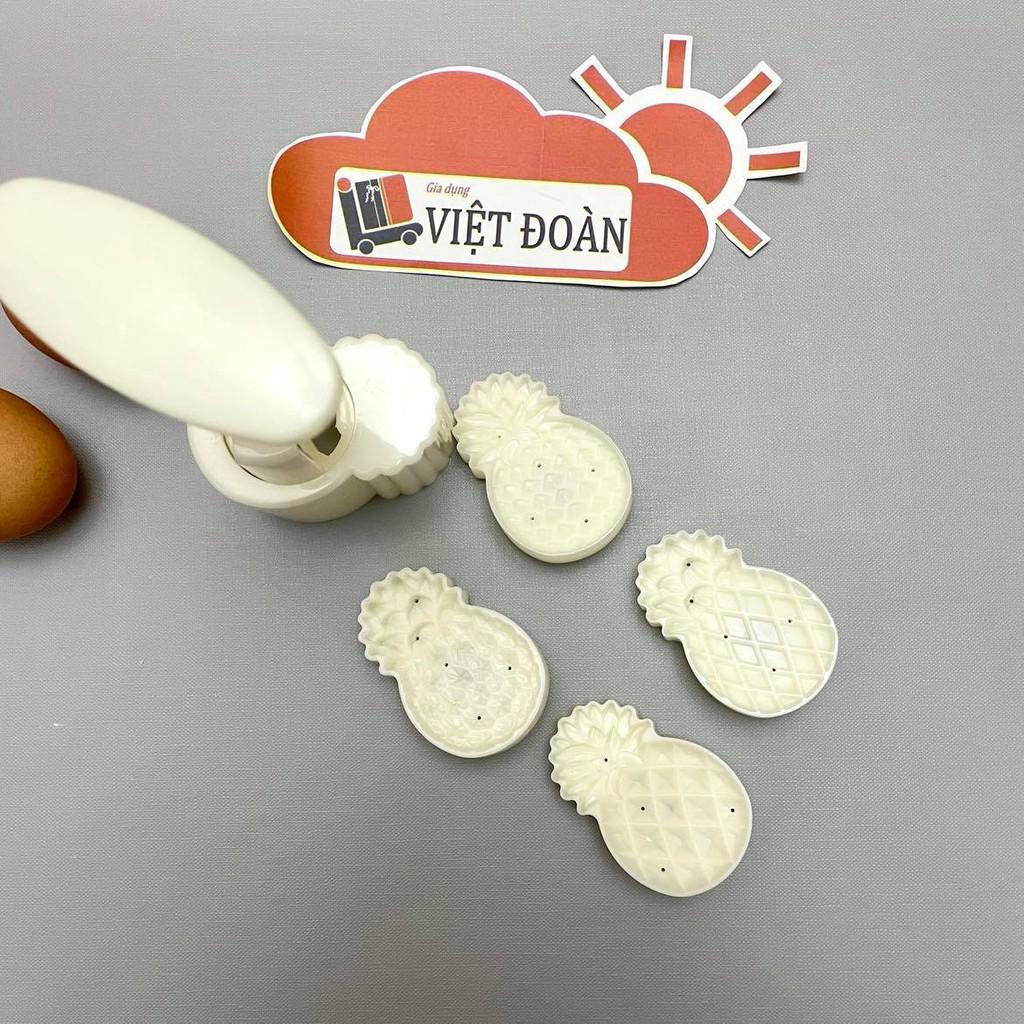 Khuôn Trung Thu 3D Siêu Sắc Nét - Hình QUẢ DỨA 4 mặt 50g , mẫu mới. Đồ Gia Dụng nhà bếp pha chế làm bánh nguyên liệu