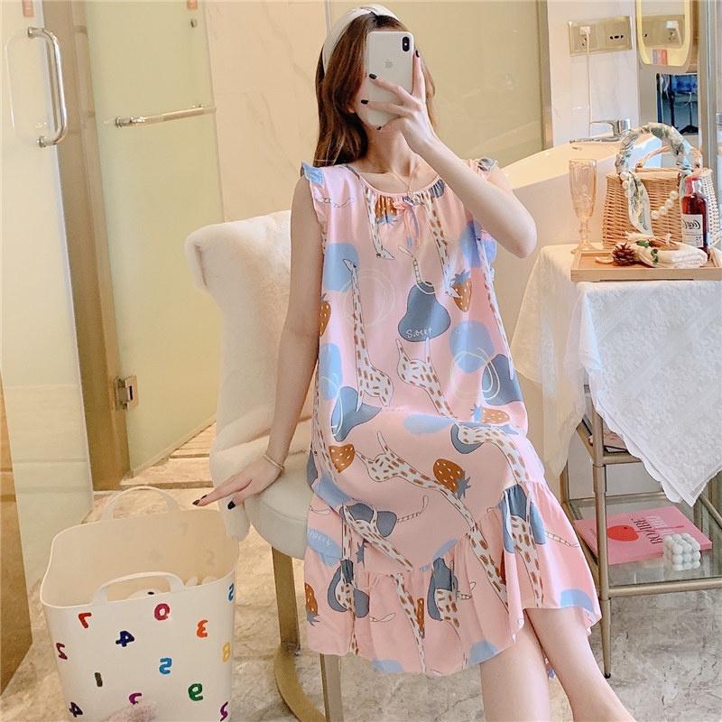 Váy ngủ nữ mùa hè chất lanh siêu mát không nhăn big size