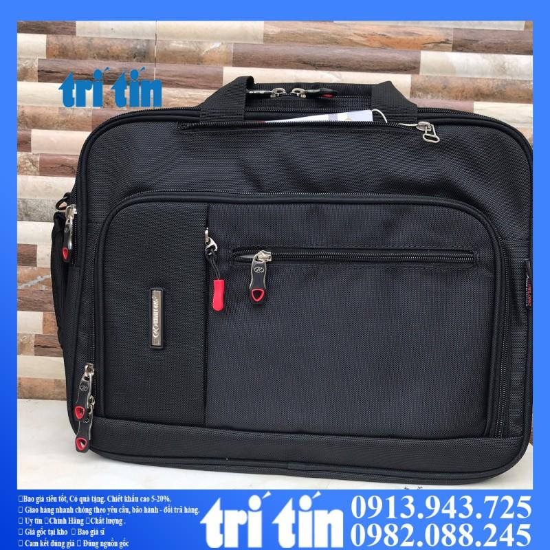 Cặp laptop đa năng, có quai đeo balo, quai đeo chéo Kim Long đen