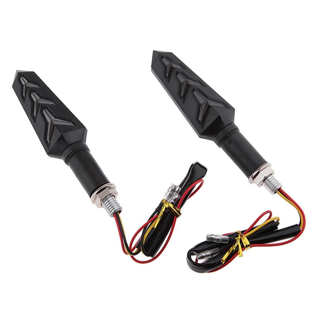 Pair Universal Motorcycle LED Amber Turn Signal Light Indicator Blinker Lamp
