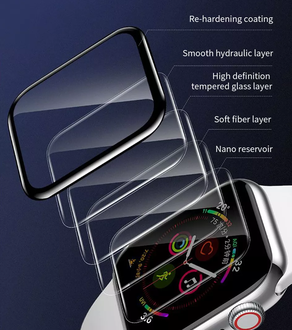 Miếng dán màn hình kính cường lực Full 4D cho Apple Watch 41mm / 45mm series 7 hiệu COTEETCI 4D iWatch Chống va đập, vát cạnh 2.5D, hạn chế vân tay - hàng nhập khẩu