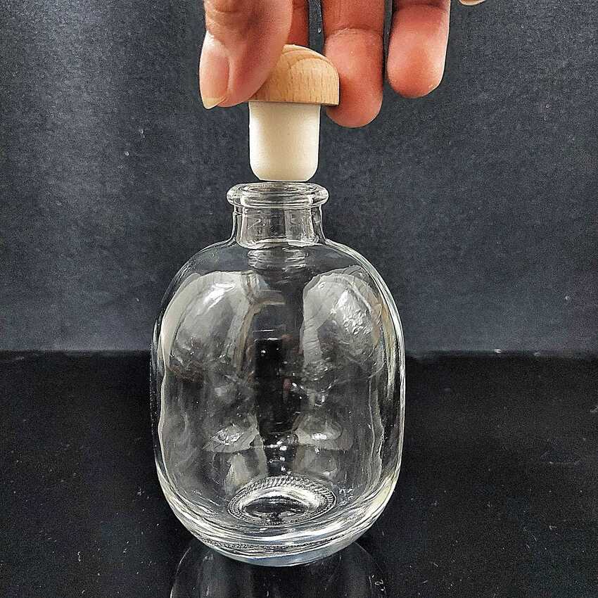 Chai Thủy Tinh 250ML Đựng Nước nắp gỗ hình trứng – Chai Đựng Nước Nắp Gỗ đựng sữa, trà, cafe - Chai Thủy Tinh Đựng Nước Ép – Chai Detox