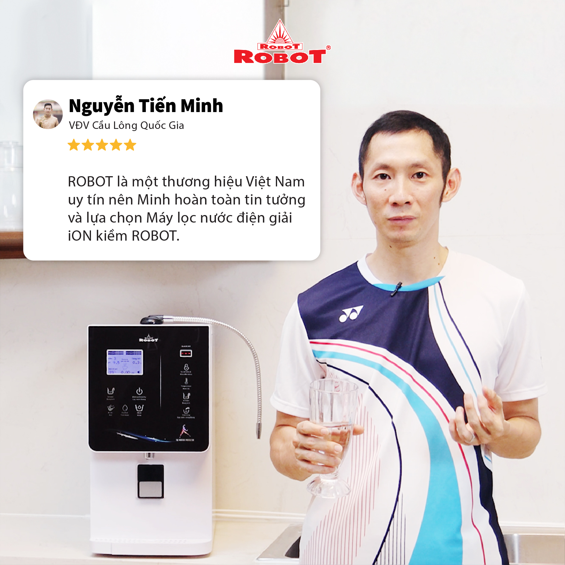 Máy Lọc Nước Điện Giải Ion Kiềm ROBOT IonQueen 912 Chế Độ Nóng Nguội Lạnh - 9 Tấm Điện Cực Titanium Phủ Platium - Hàng Chính Hãng