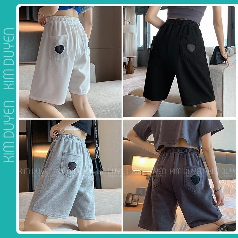 Quần Lửng Tim Túi Form Rộng Unisex Chất Thun Umi Dày Dặn Phong Cách Ullzang Hàn Quốc