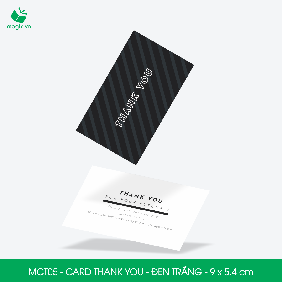 MCT05 - 9x5.4 cm - 50 Card Thank you, Thiệp cảm ơn khách hàng, card cám ơn cứng cáp sang trọng