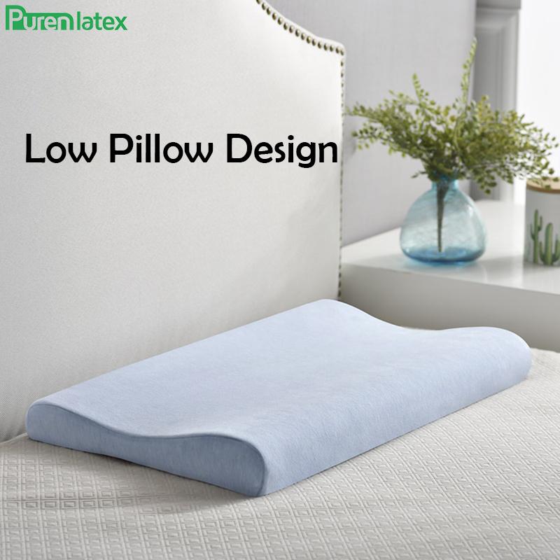 PurenLatex Mút Gối Gối Mềm Mại Đàn Hồi Chậm Cổ Bảo Vệ Cột Sống Mỏng Gối Cho Hà Lan Vợ Trẻ Em Thiếu Niên Gối
