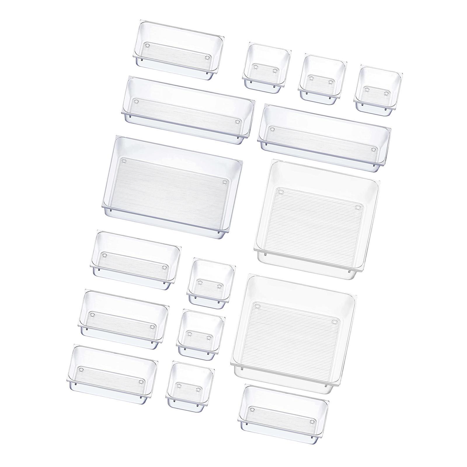 Drawer Organizer with Non Slip Silicone Pads Drawer Organizers Set for Kitchen Utensils