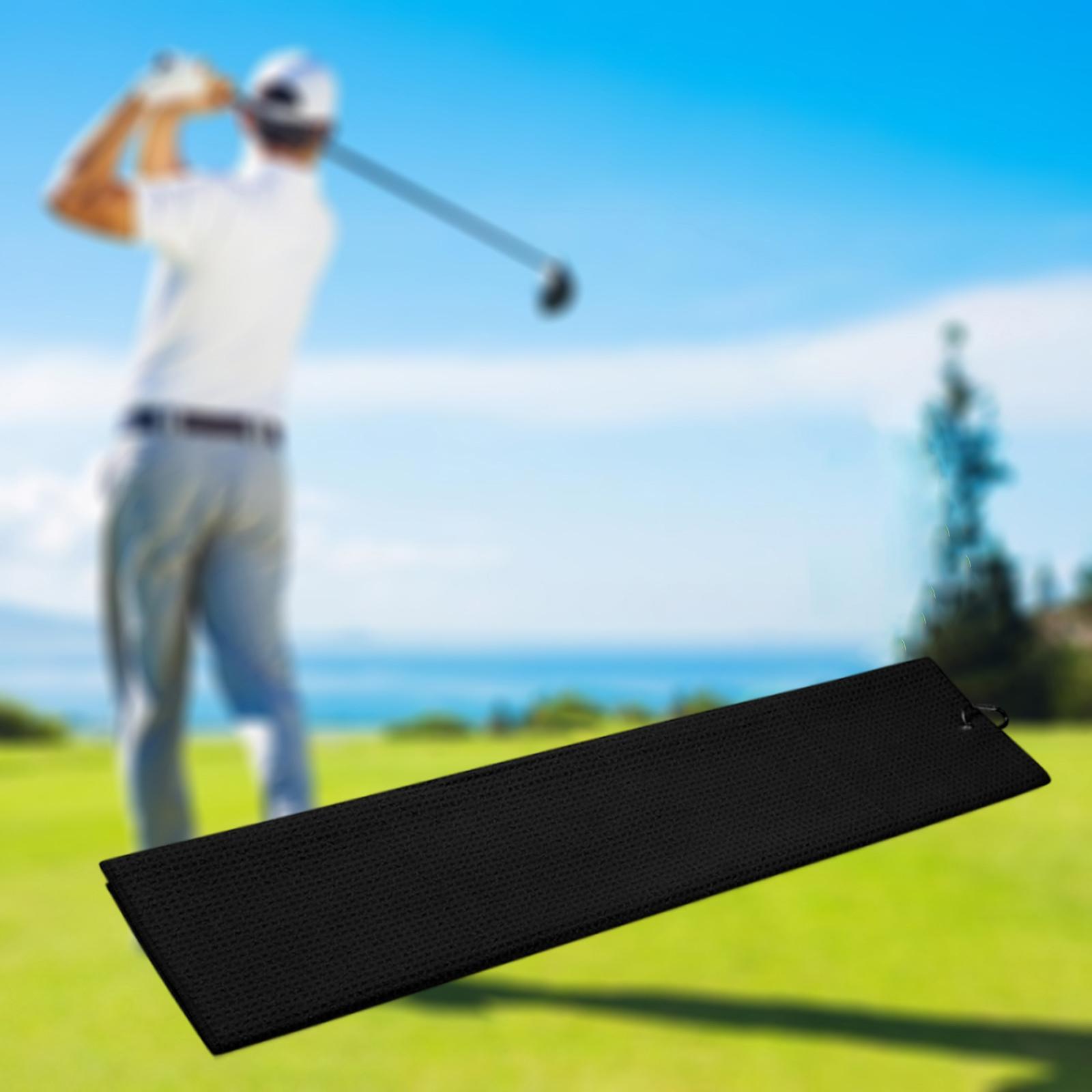 Golf Towel Lightweight with Carabiner Waffle Pattern Golf Towel for Golf Bag