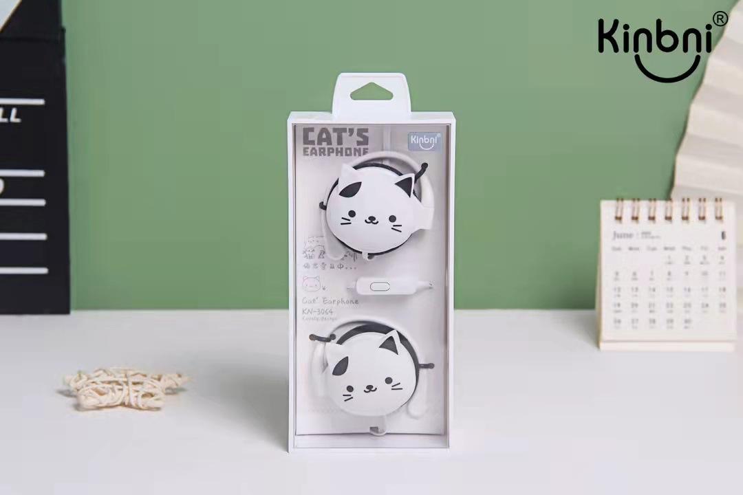 Phong cách mới nhất nút tai treo KN-3064 sáng tạo mới hoạt hình dễ thương điều khiển dây tai nghe nhạc có dây với cáp tai nghe đánh dấu