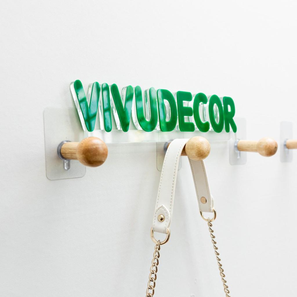 Móc Gỗ Tròn Vivudecor Treo Tường Đa Năng Vừa Dán Vừa Khoan Bắt Vít, Móc Treo Đồ Dùng Siêu Chịu Lực, Siêu Tiện Ích