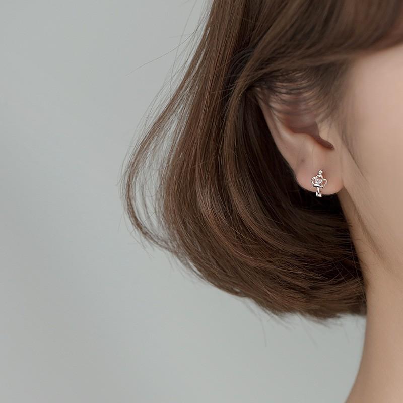 Khuyên tai bạc Ý s925 hình vương niệm siêu đẹp G7424 - AROCH Jewelry