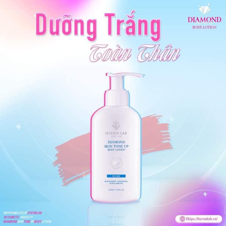 Diamond Skin Tone Up Body Lotion|| Kem Body kim cương Hyeon Lab|| Dưỡng trắng tự nhiên, chống nắng, dưỡng ẩm cho da