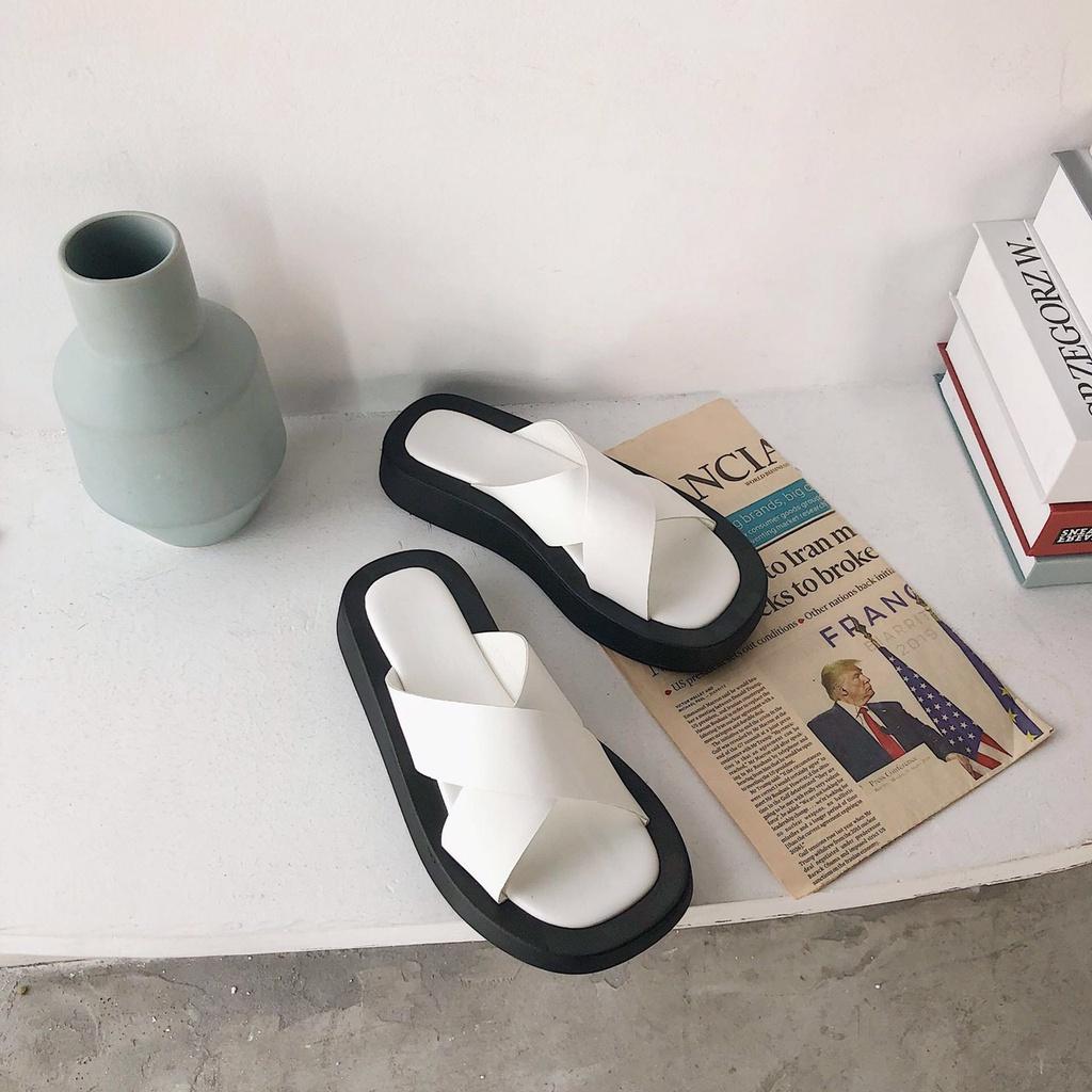 Dép SanDal Quai Ngang Quai Chéo Ullzang Hàn Quốc Đế 3cm G117