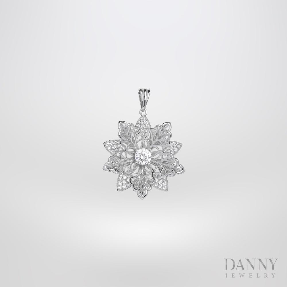 Mặt Dây Chuyền Nữ Bạc 925 Danny Jewelry Xi Bạch Kim DI4GZ016