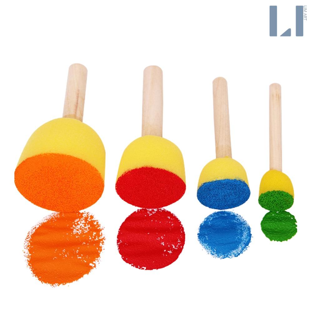 Bộ 5 cọ mút xốp cán gỗ dùng vẽ tranh - Set 5 cọ bọt biển diy