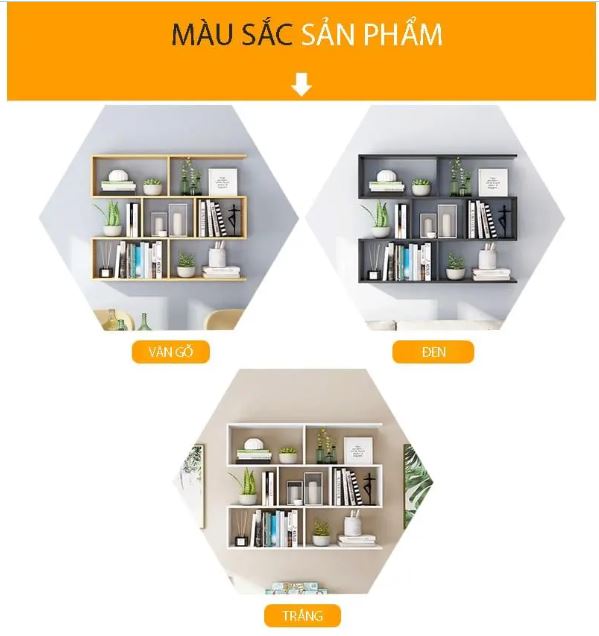 Kệ Sách Gỗ Treo Tường 4 Tầng, Giá Để Sách Trang Trí Cho Bé Juno sofa CTKT06-120 KT 120 x 82 x 20cm