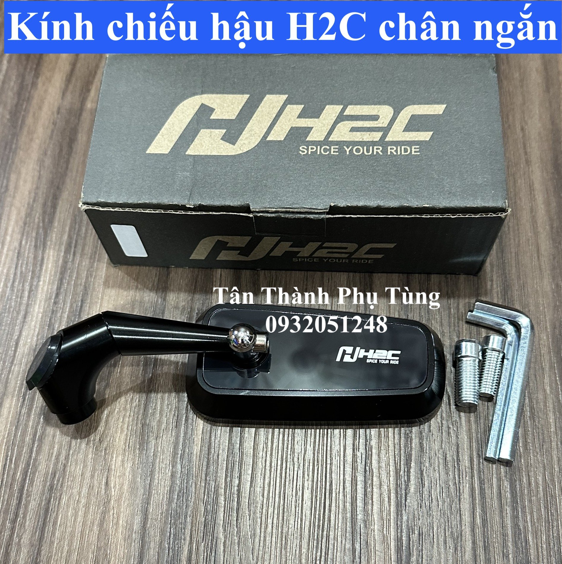 Kiếu chiếu hậu H2C chân ngắn ( hàng 1:1) dành cho xe máy