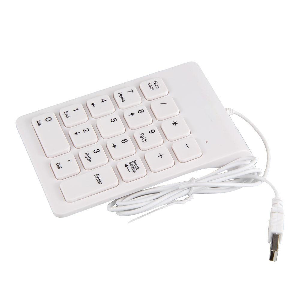USB 18 Keys Num Pad Numeric Keypad Keyboard for Laptop Notebook White