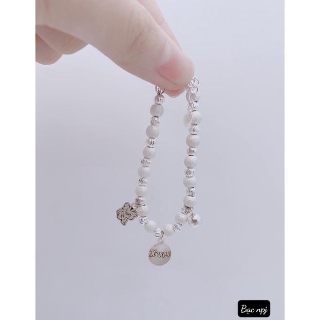 Lắc Tay Khắc Tên , Vòng tay bi cát ️ Miễn phí khắc theo yêu cầu ️ hoạ tiết kèm con giáp xinh xắn , Bạc Ta- Bạc Npj