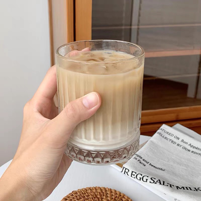 Ly thủy tinh sọc đế kim cương 350ml - 5411H