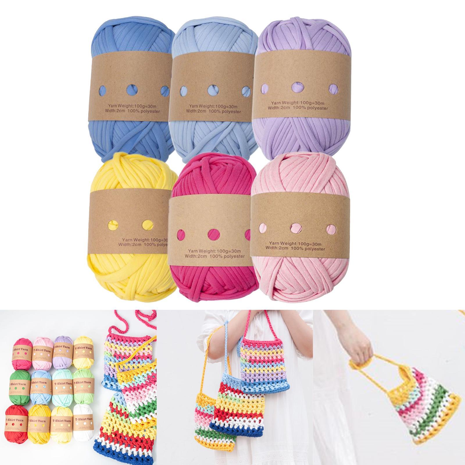 6x Knitting Yarn Set Crochet Baskets Throw Blanket Pet Bed Fabric Cloth Yarn