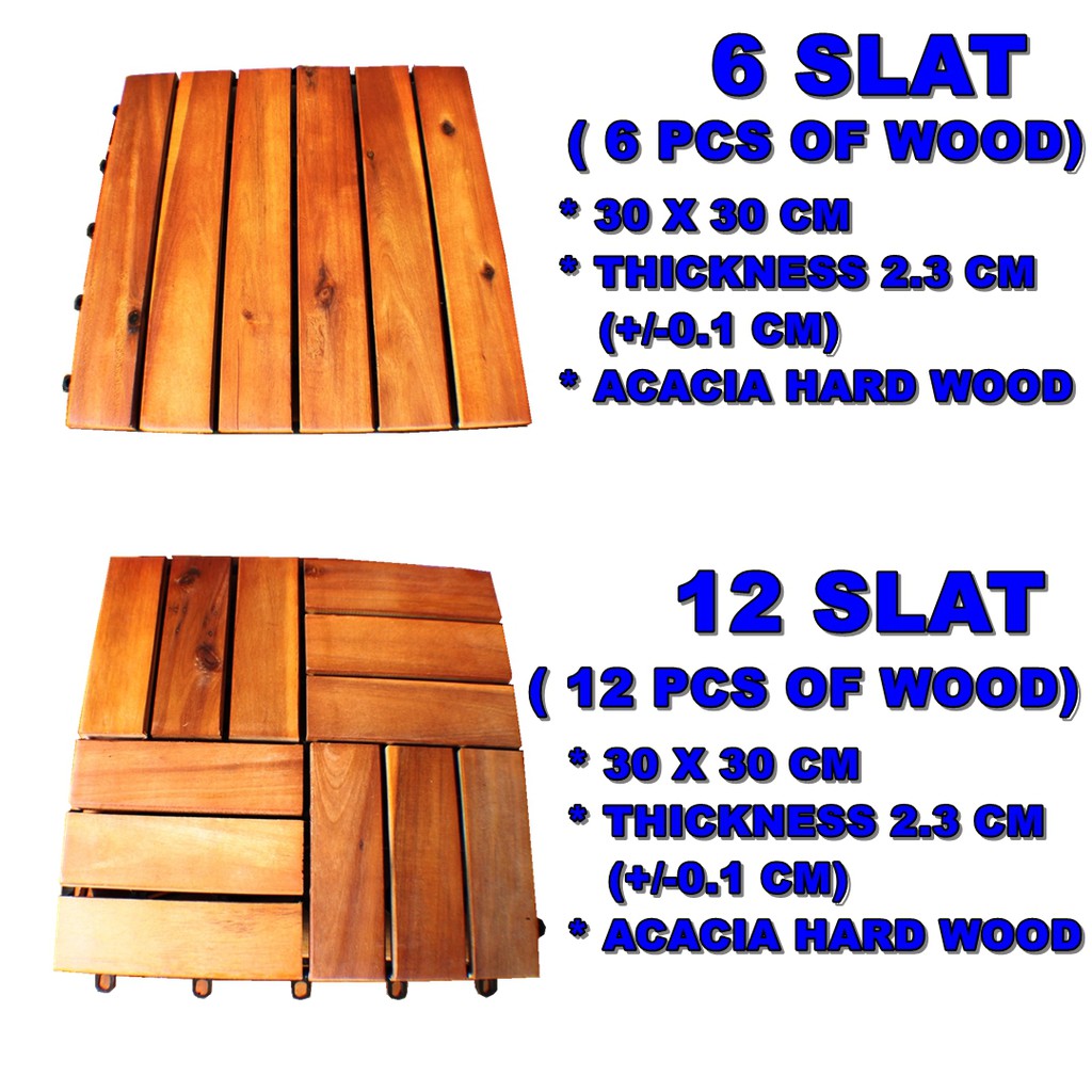 WEGO Vỉ ván sàn gỗ / Gỗ Keo lát / Sàn gỗ Trang trí sân vườn // Floor Decking Wood Pallet Kayu / Timber Acacia Wood Flooring Decktile Garden Decoration