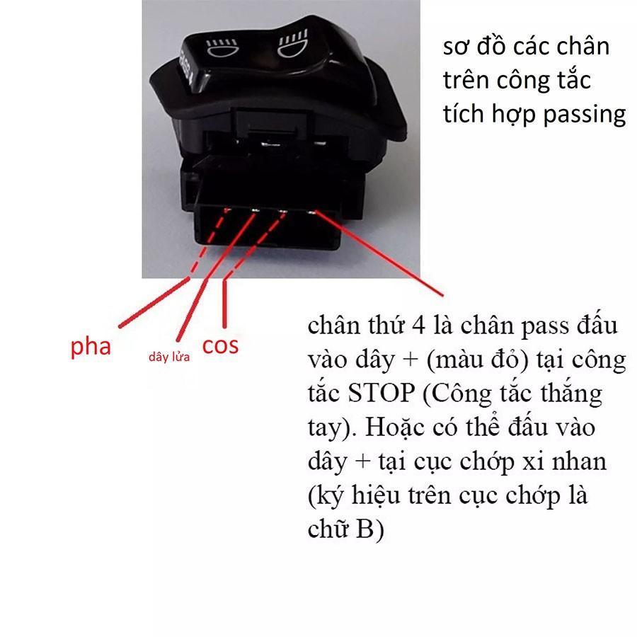 Công tắc tắt đèn passing pha cốt xe máy đời mới lắp chuẩn không cần chế chân đồng dày hàng đẹp