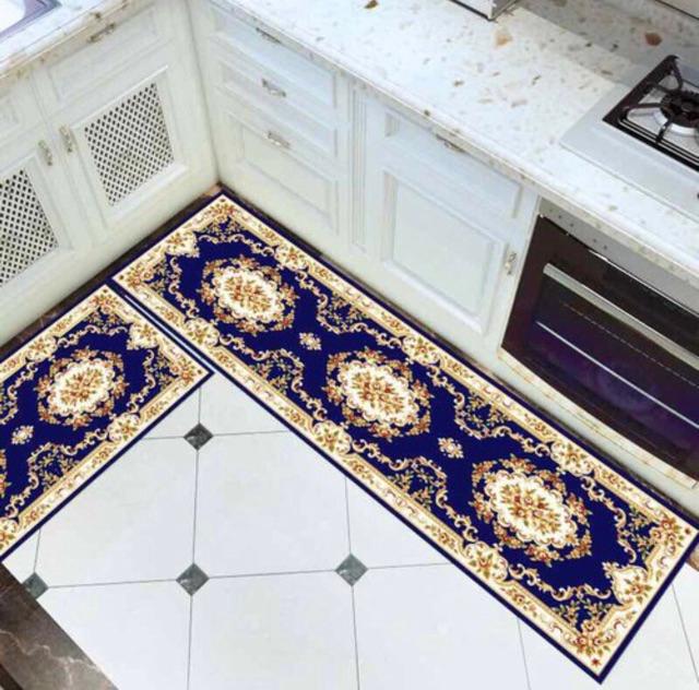 BỘ 2 MIẾNG THẢM NHÀ BẾP HOA VĂN HOẠ TIẾT GIAO NGẪU NHIÊN