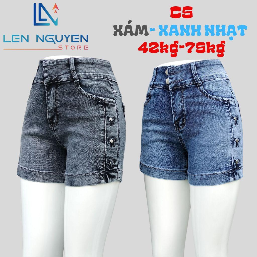 C5_Quần jean nữ, đùi, lưng cao, quần bò nữ dáng ôm, quần rin nữ có big size, cho 42kg đến 75kg,LEN NGUYEN STORE - Xám
