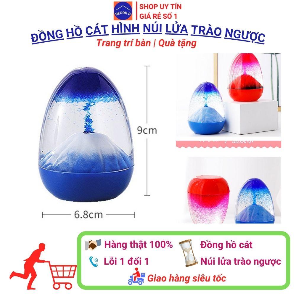 Đồng hồ cát để bàn hình núi lửa phun trào tự động chảy ngược - Đồ chơi trẻ em, decor bàn làm việc