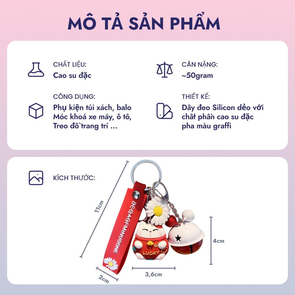 Móc chìa khoá Mèo Thần Tài Lucky, móc treo dễ thương mang lại sự may mắn, tài lộc