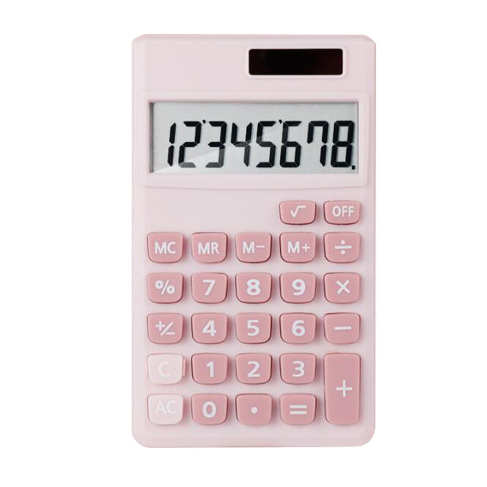 Portable Mini 8 Digit Calculator LCD Display Sensitive Button for Pink