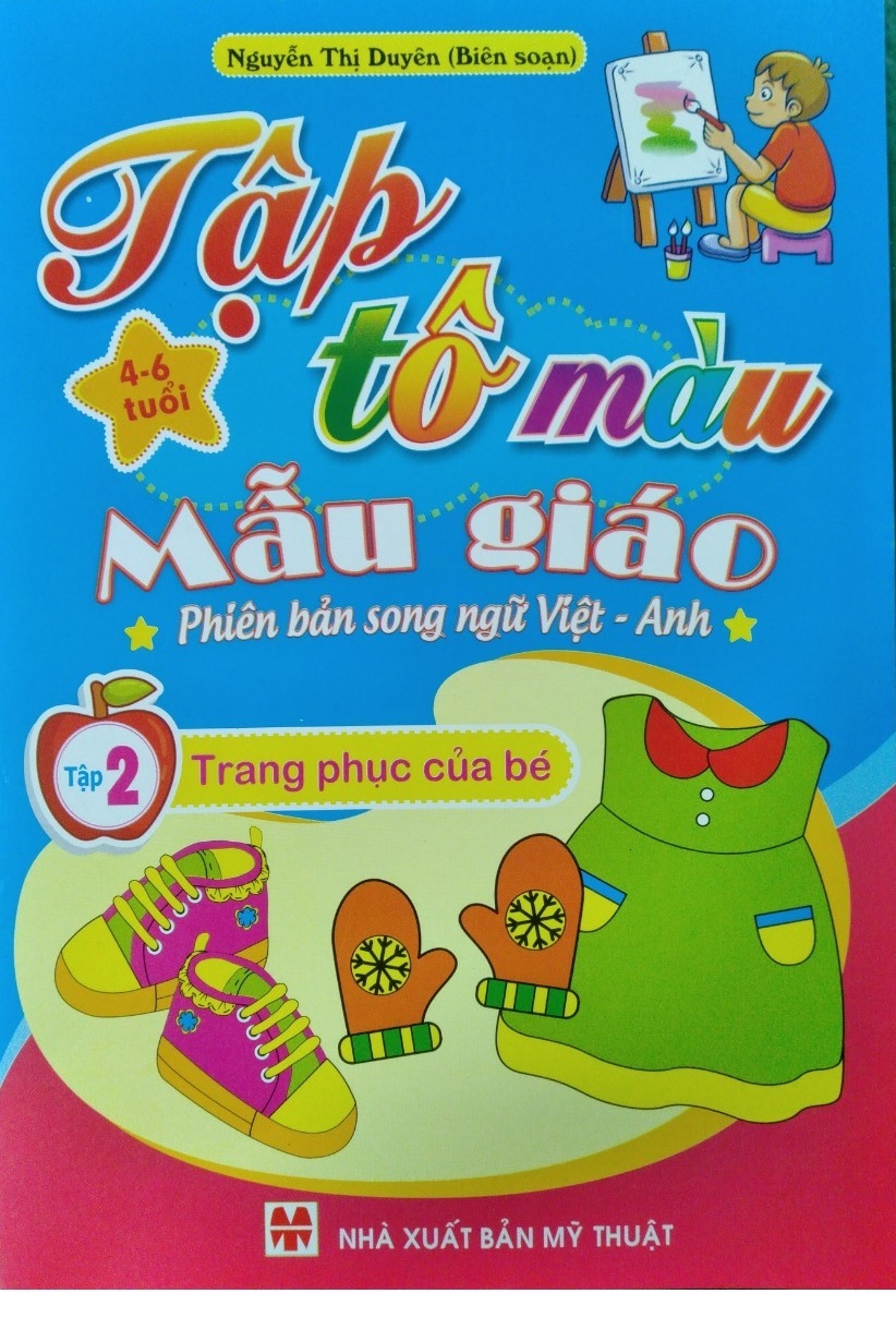 Sách - Combo 14 cuốn Tập tô màu mẫu giáo Phiên bản song ngữ Việt Anh
