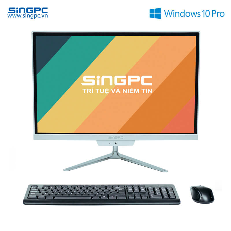 Máy tính All In One SingPC M19K380-W (Core i3,8GB,SSD 128GB, Led 19&quot;,Windows 10Pro)-Hàng chính hãng