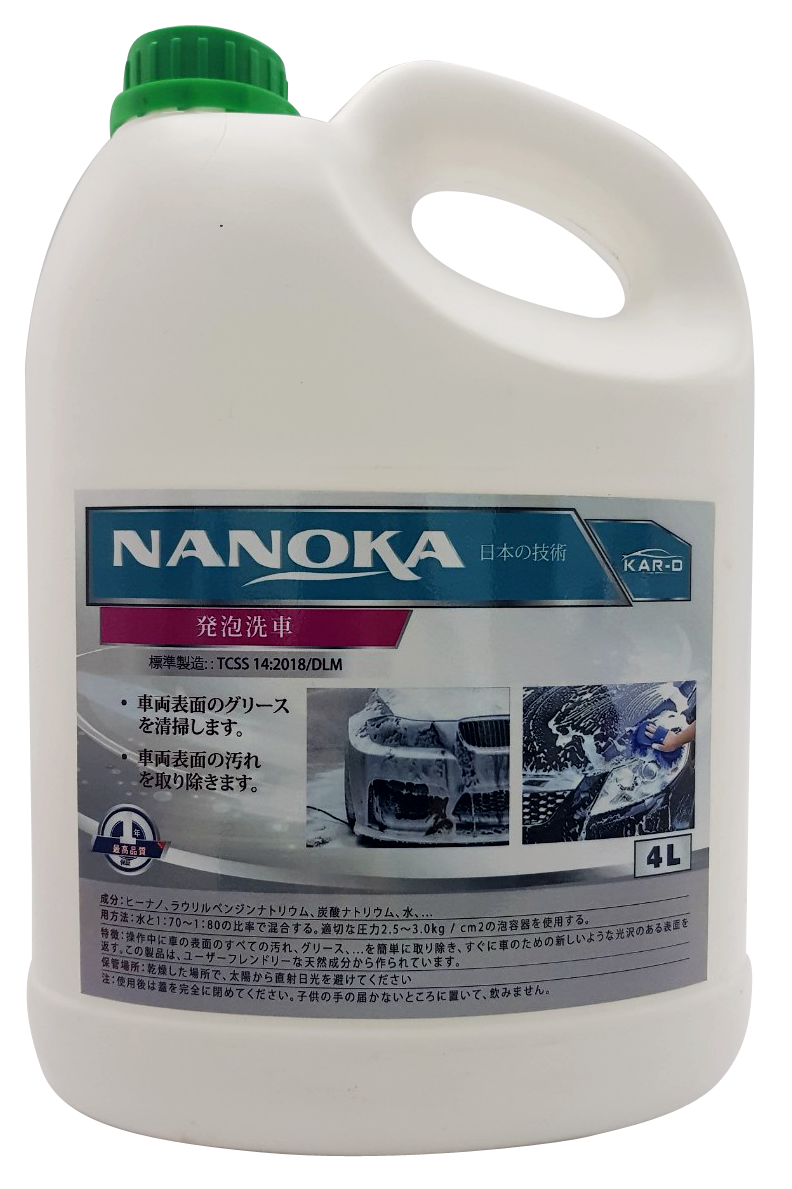 Dung dịch bọt rửa xe Nanoka dung tích 4L