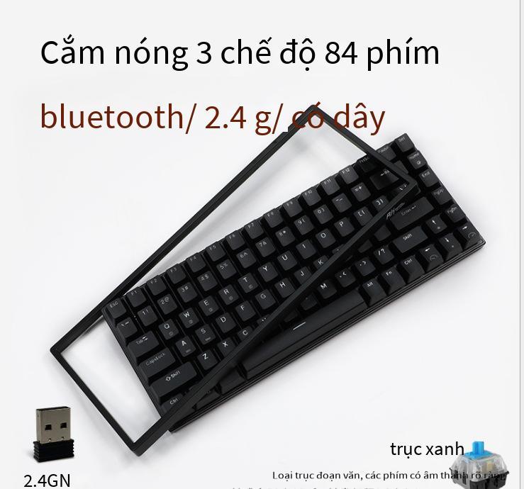 Phong cách mới nhất cung cấp bàn phím cơ ba chế độ không dây bluetooth 84 phím 84 phím trục xanh trục trà trục đỏ Amazon
