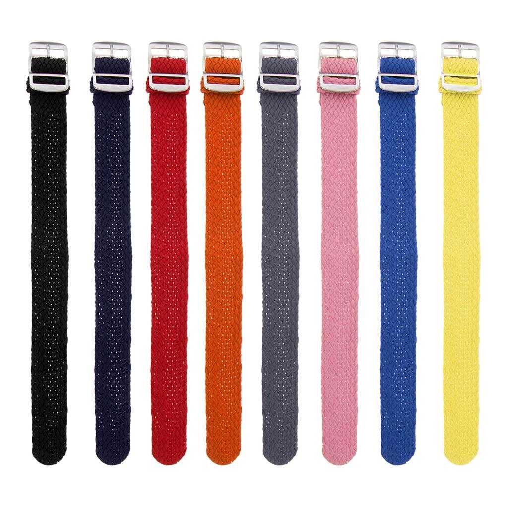 20mm Watch Band Braided Nylon Stainless Steel Buckle Replace