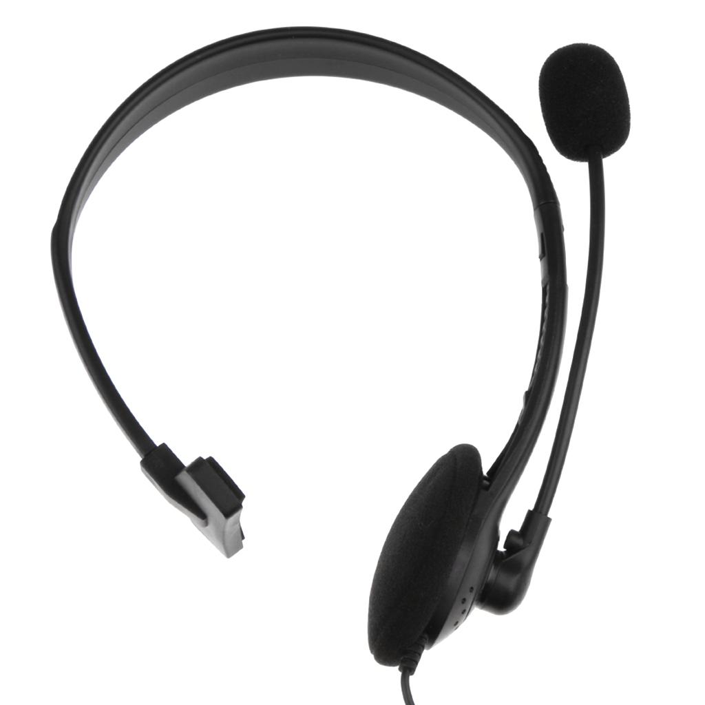 Black 3.5mm Single Earpiece Stereo Headphone Earphone W/ Microphone for