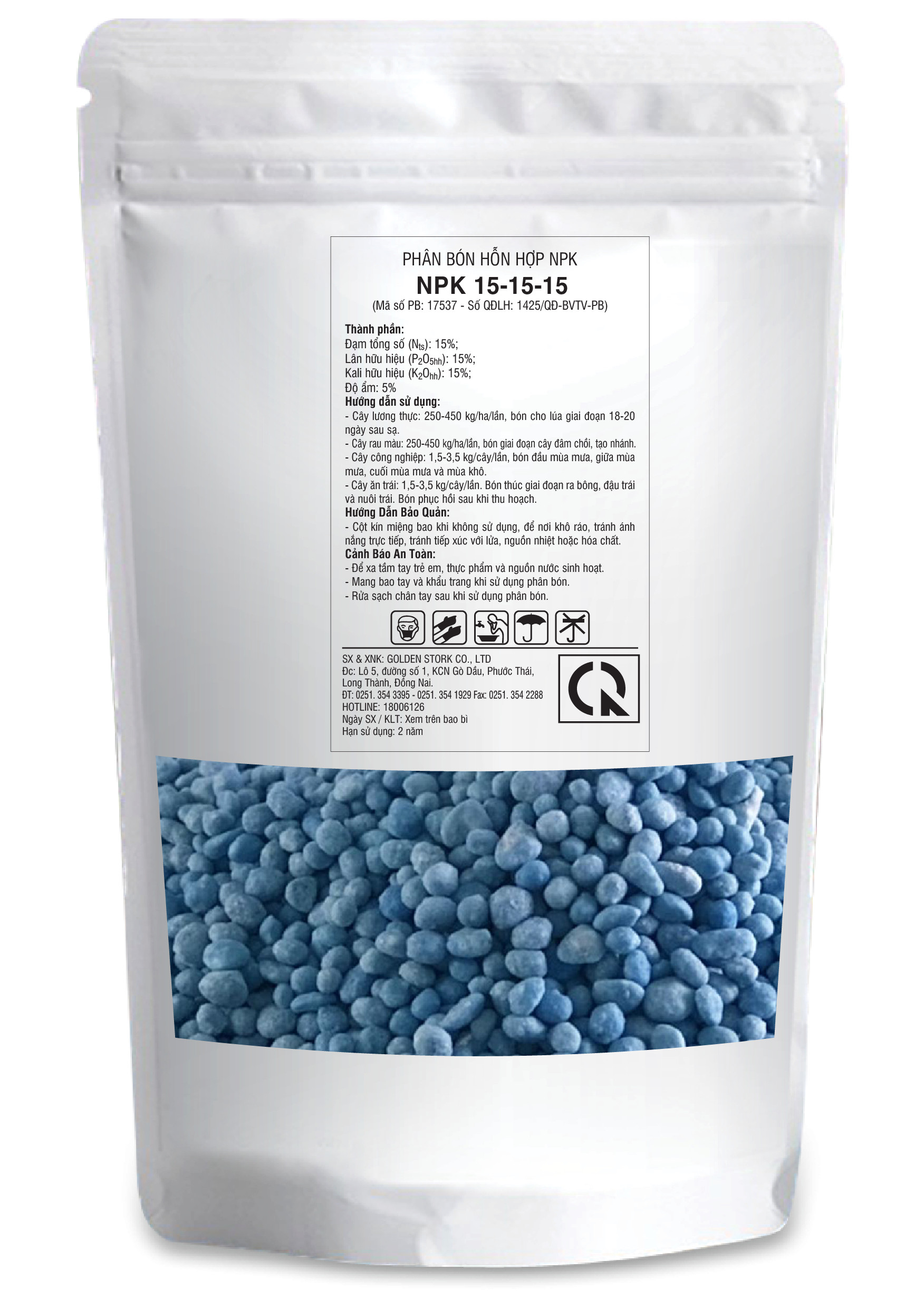 Phân bón hỗn hợp NutriTech NPK 15-15-15+TE 1KG