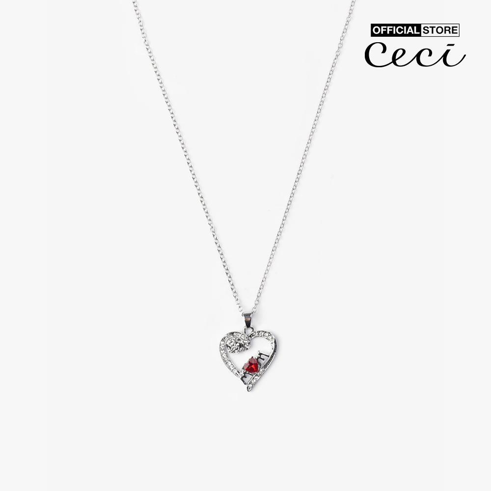 CECI - Dây chuyền nữ sợi mảnh phối mặt hình trái tim đính đá thời trang CC4-01000187-07