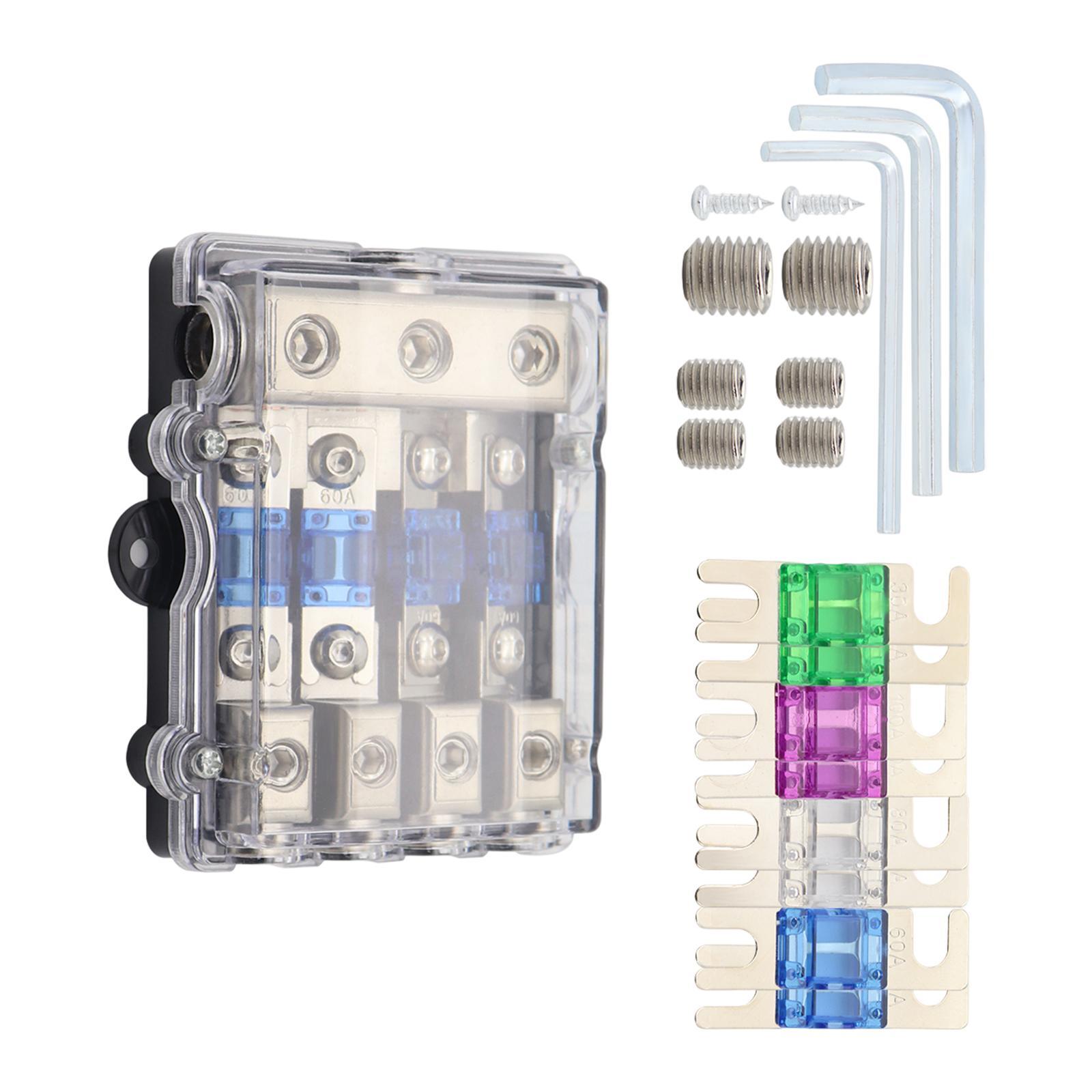 Fused Power Distribution Block Set Fuse Box Anl Fuse Holder Automotive Accessories for Auto Boat Stereo Amp Replacements