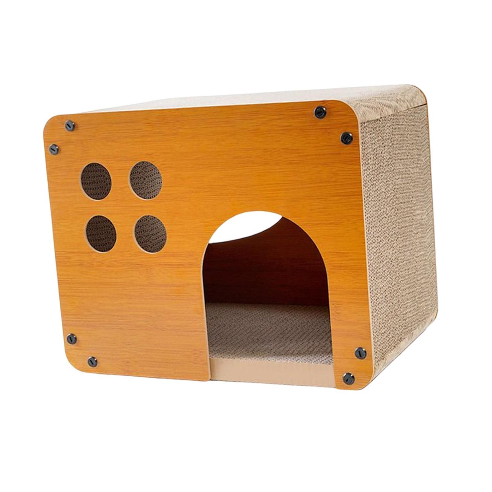 Pets Nest Corrugated Cardboard Breathable Wooden Cat Dog House for Hamster