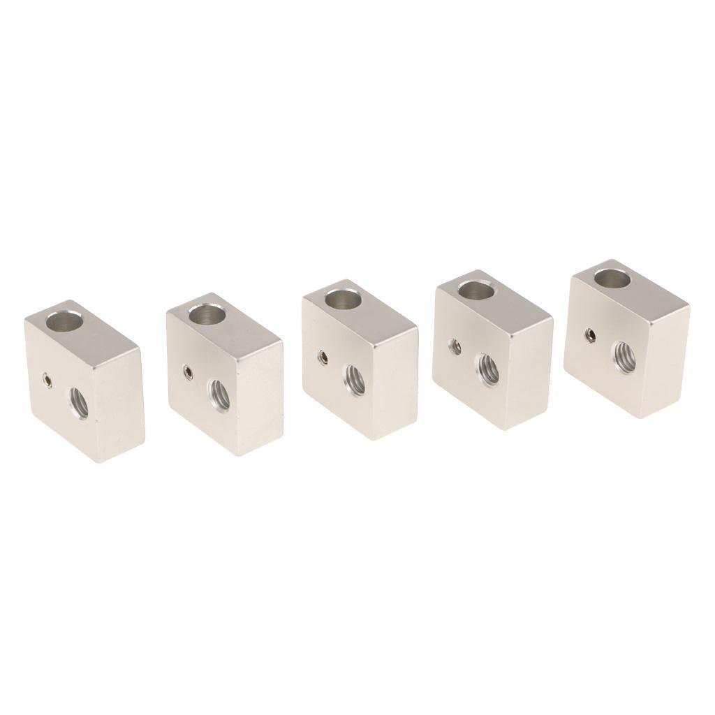 5Piece Aluminum Heater Block For Makerbot 3D Printer Extruder 20X20x10mm MK8