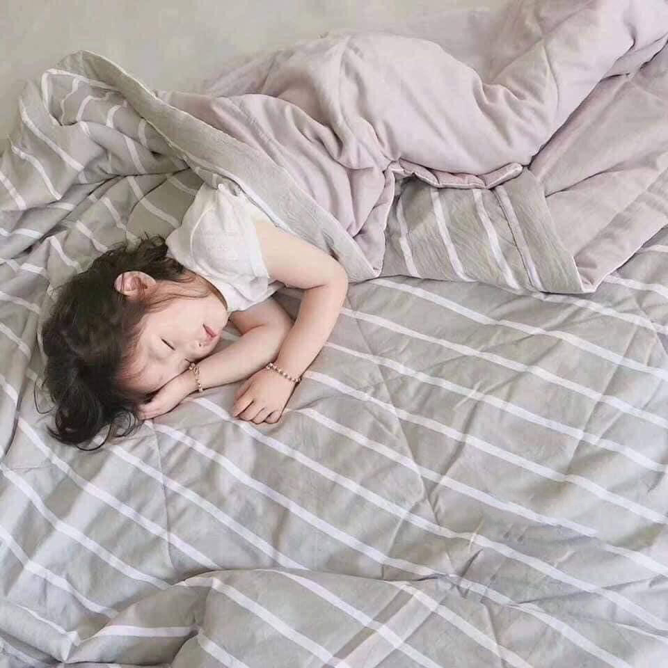 Chăn hè kẻ sọc cotton xuất Nhật