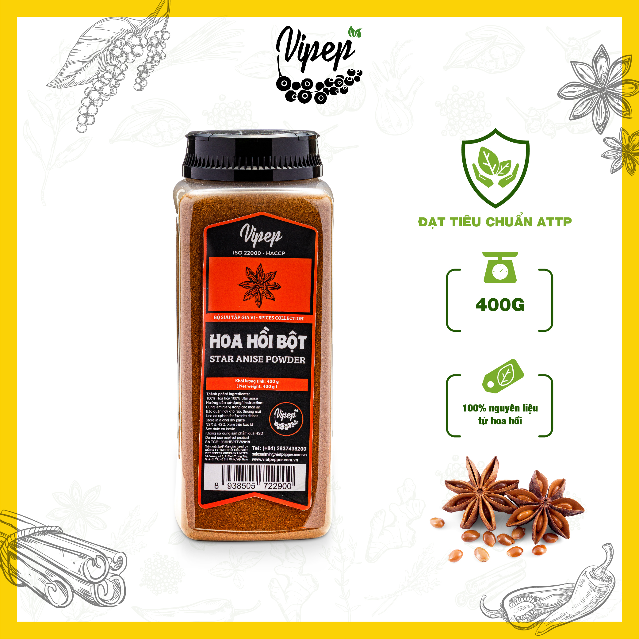 Hoa Hồi Bột Vipep 400gr