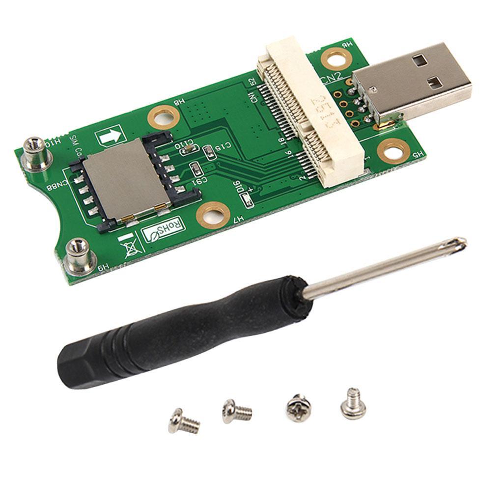 Mini PCI-E to USB2.0 Adapter Test 3G/4G WWAN Module with SIM Card Slot