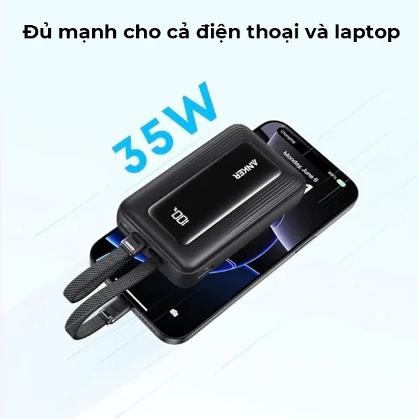 Pin Sạc Dự Phòng Anker Zolo A110L 10.000mAh 35W Kèm 2 Cáp USB-C - Hàng Chính Hãng