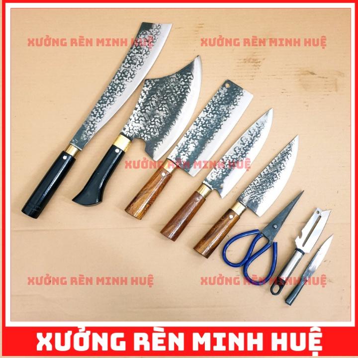 Dao Phúc Sen Bộ dao nhà bếp làm từ thép Nhíp xe cao cấp HÀNG RÈN THỦ CÔNG