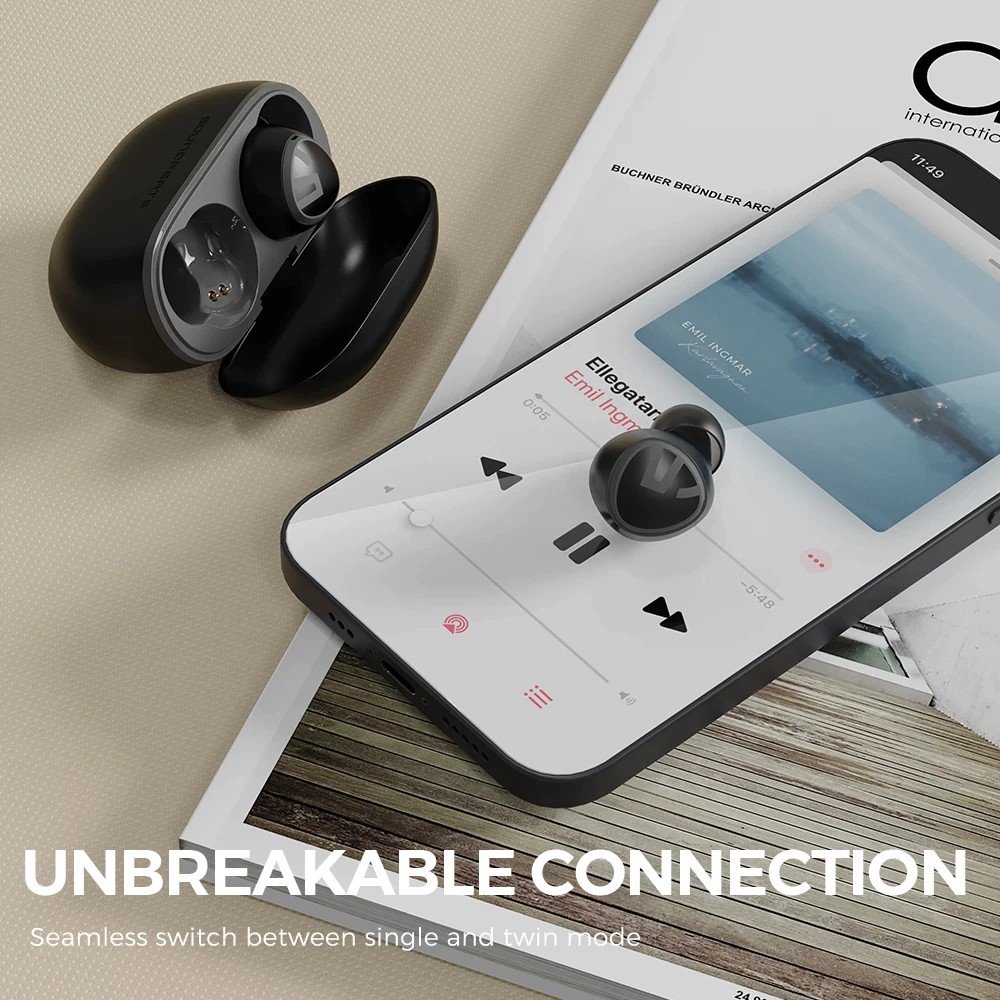 Tai Nghe Bluetooth 5.2 Soundpeats Mini nhỏ gọn ️ Công nghệ chống ồn VocPlus ️ 20 giờ nghe nhạc ️ Twin/Mono Mode - Hàng nhập khẩu