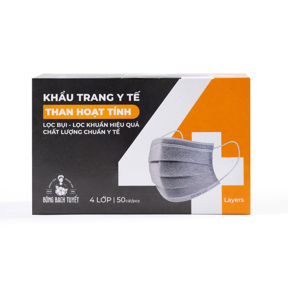 KHẨU TRANG BÔNG BẠCH TUYẾT THAN HOẠT TÍNH